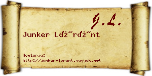 Junker Lóránt névjegykártya